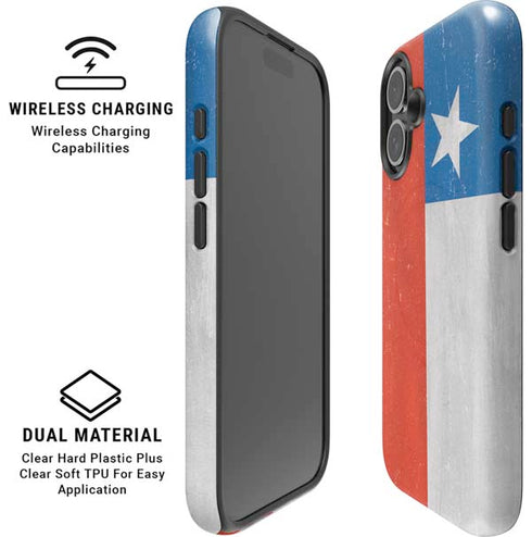 Chile Flag Distressed iPhone 16 Plus Magsafe Impact Case